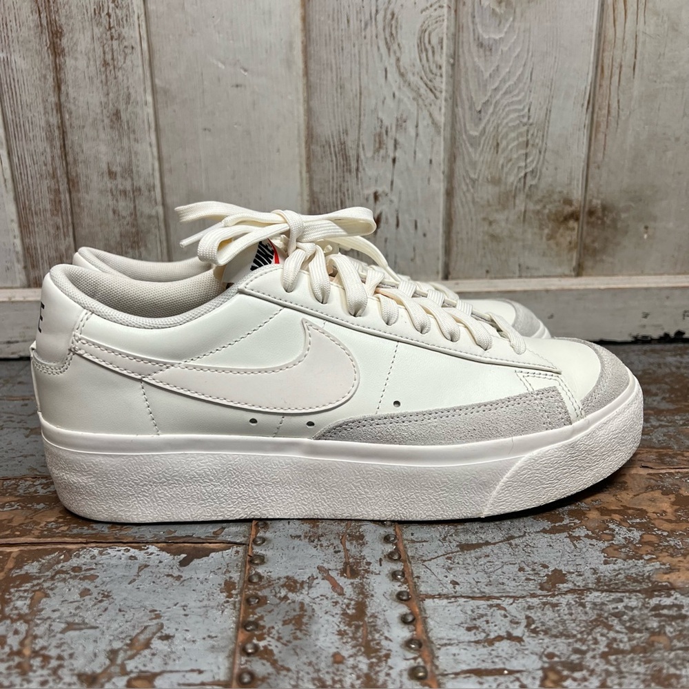 Nike Blazer Low Platform Sneakers in Triple Sail - Picture 4 of 11